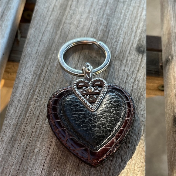 Brighton Black and Brown Heart Keychain with Silver Accent - Picture 3 of 4